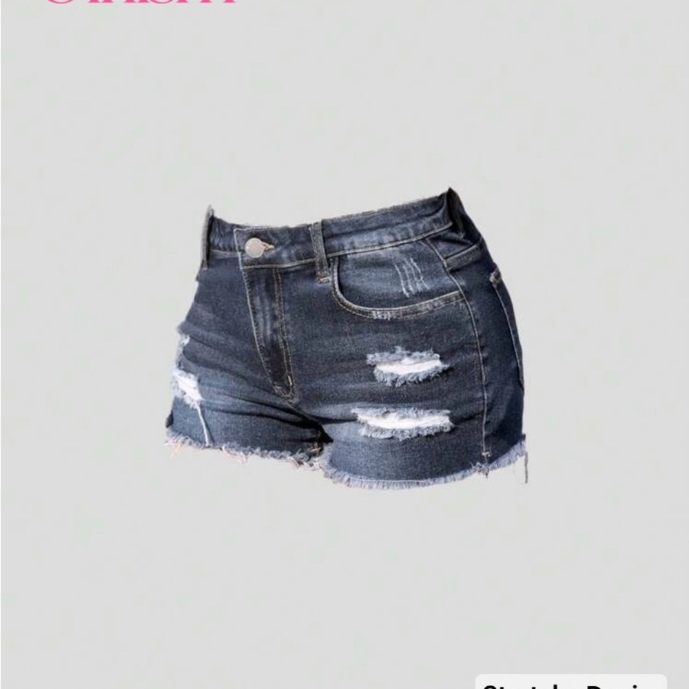 BRAND NEW in bag! Distressed Denim Girl’s size 13 Shorts - Picture 3 of 7
